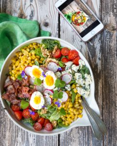 cobb-salaatti, vihreä tabasco, tabasco, yhteistyö, kesäsalaatti, salaattireseptejä, kasvisruokaa, kesäruokaa