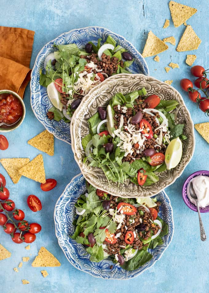 tacosalaatti, tacosalaatti kaurajauhiksella, kaurajauhis, lihankorvikkeet, paras lihankorvike, muru kaurajauhis